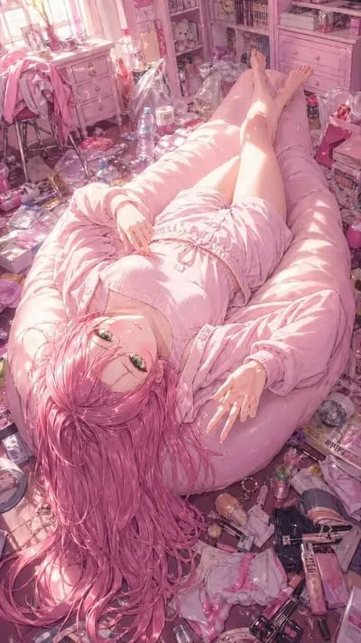 Yumi, pink-haired anime AI girlfriend